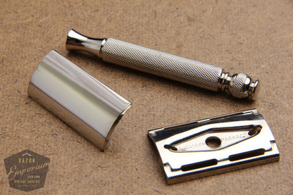 Gillette 1930's Ball End Tech DE Safety Razor - Nickel REVAMPED