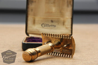 Gillette 1920's Milady Decollete DE Safety Razor in Leather Case