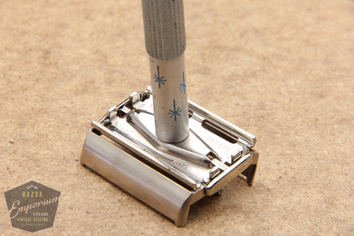 Gillette 1961 Blue Star Lady Gillette DE Safety Razor G2