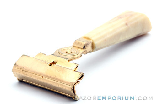 1950's Schick Gold & Cream Safety Injector Razor