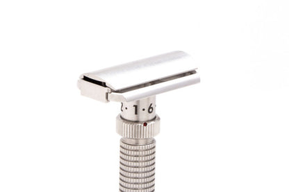 Rex Supply Co. Ambassador Adjustable Stainless Steel DE Razor With Rex Supply Co Stand | Used