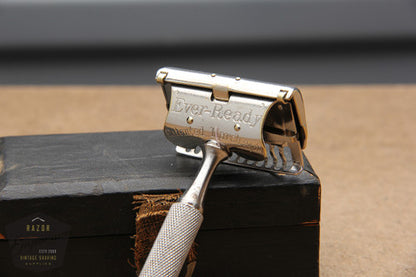 Ever-Ready American Safety Razor Co. 1912 Style Single Edge Safety Razor w/ Black Leather Case