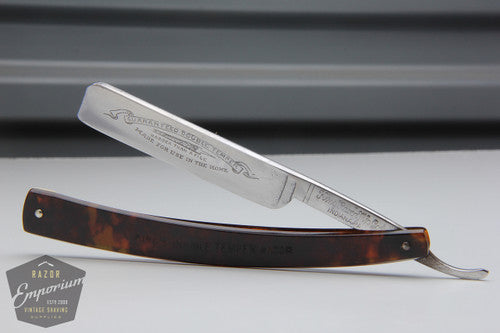 5/8" King Razor Mfg. Co. Engraved Straight Razor w/ Tortoise Scales Hollow | Indiana, PA USA