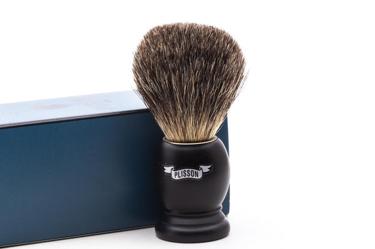 Plisson 1808 | Pure Grey Badger & Black Beech Wood Shaving Brush