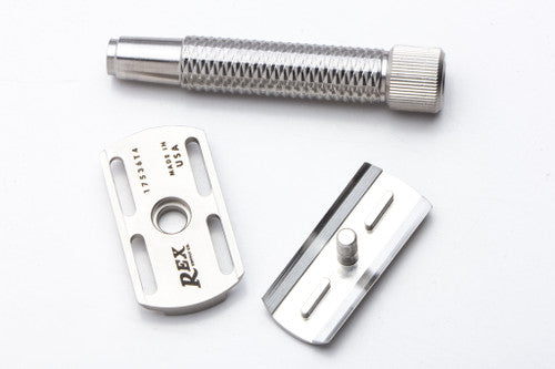 Rex Supply Co. | Sentry Slant Three Piece Stainless Steel Double Edge Razor