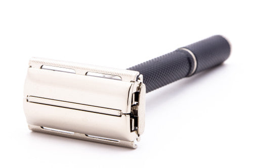 1978 Y1 Gillette Super Adjustable "Black Beauty" Double Edge Safety Razor  | Factory Nickel Revamp