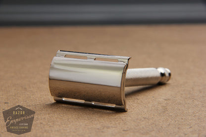 Gillette 1930's Ball End Tech DE Safety Razor - Nickel REVAMPED