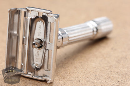 Gillette 1959 Fatboy Adjustable TTO Safety Razor- E2  *  Rhodium REVAMPED