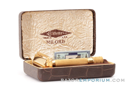 1940's Gillette Milord DE Safety Razor Set 24K Gold Revamp