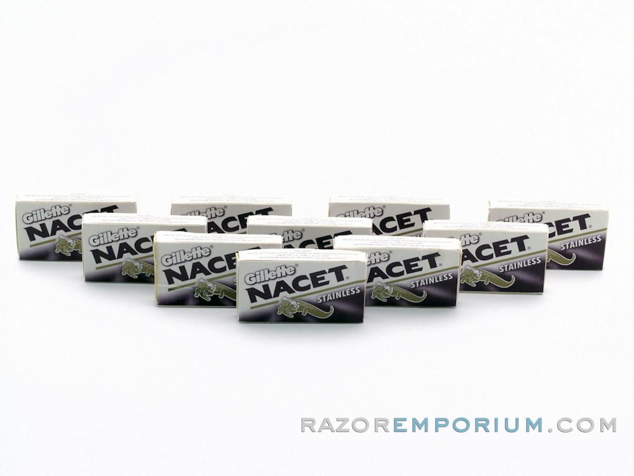 Gillette Nacet Stainless Double Edge (DE) Razor Blades