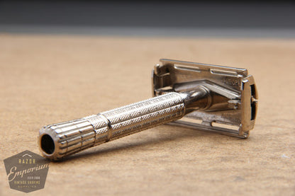 Gillette 1957 Flair Tip Super Speed Safety Razor C1 * Nickel REVAMPED