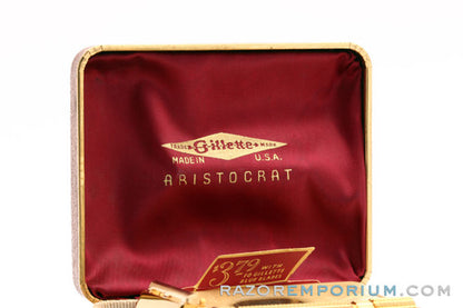 1946-47 Gillette Aristocrat Double Edge Safety Razor Set - Mint